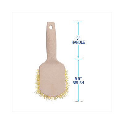 Boardwalk Utility Brush, Cream Polypropylene Bristles, 5.5 Brush, 3" Tan Plastic Handle (BWK4308)