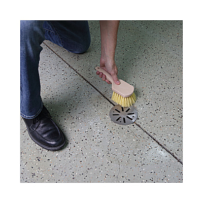 Boardwalk Utility Brush, Cream Polypropylene Bristles, 5.5 Brush, 3" Tan Plastic Handle (BWK4308)