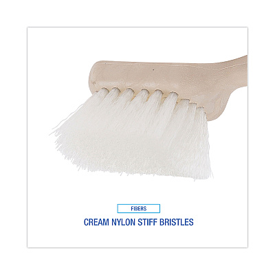 Boardwalk Utility Brush, Cream Nylon Bristles, 5.5" Brush, 3.5" Tan Plastic Handle (BWK4408)