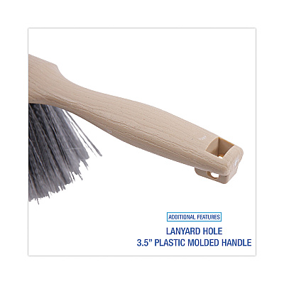Boardwalk Counter Brush, Black Polypropylene, 4.5" Brush, 3.5" Tan Plastic Handle (BWK5308)