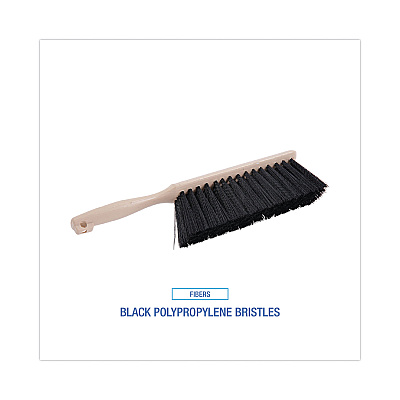 Boardwalk Counter Brush, Black Polypropylene, 4.5" Brush, 3.5" Tan Plastic Handle (BWK5308)