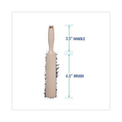 Boardwalk Counter Brush, Gray Flagged Polypropylene Bristles, 4.5" Brush, 3.5" Tan Plastic Handle (BWK5408)