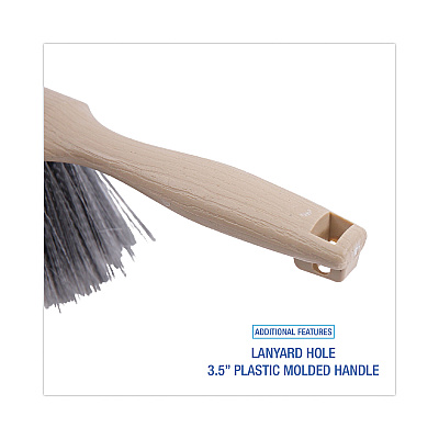 Boardwalk Counter Brush, Gray Flagged Polypropylene Bristles, 4.5" Brush, 3.5" Tan Plastic Handle (BWK5408)