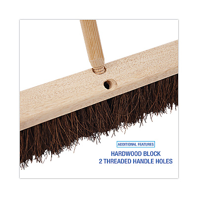 Boardwalk Floor Brush Head, 3.25" Natural Palmyra Fiber Bristles, 24" Brush (BWK20124)