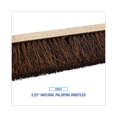 Boardwalk Floor Brush Head, 3.25" Natural Palmyra Fiber Bristles, 24" Brush (BWK20124)