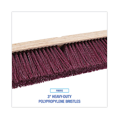Boardwalk Floor Brush Head, 3" Maroon Heavy-Duty Polypropylene Bristles, 18" Brush (BWK20318)