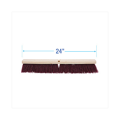 Boardwalk Floor Brush Head, 3.25" Maroon Stiff Polypropylene Bristles, 24" Brush (BWK20324)