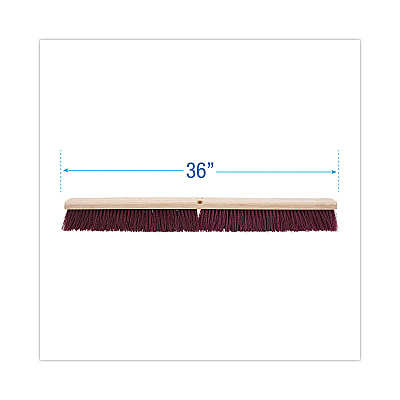 Boardwalk Floor Brush Head, 3.25" Maroon Stiff Polypropylene Bristles, 36" Brush (BWK20336)