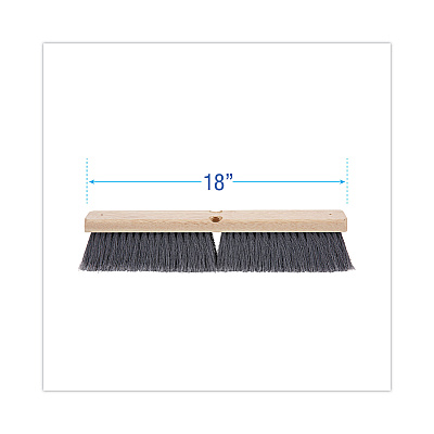 Boardwalk Floor Brush Head, 3" Gray Flagged Polypropylene Bristles, 18" Brush (BWK20418)