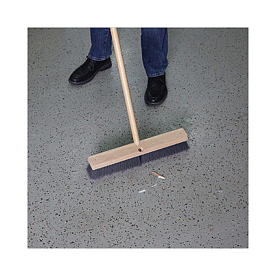Boardwalk Floor Brush Head, 3" Gray Flagged Polypropylene Bristles, 18" Brush (BWK20418)
