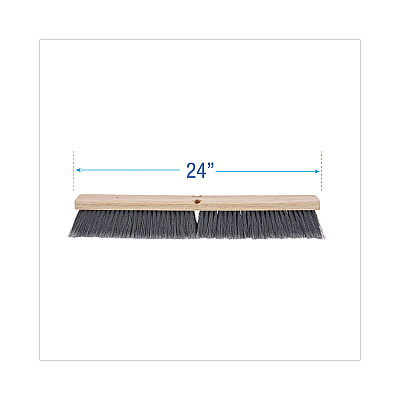 Boardwalk Floor Brush Head, 3" Gray Flagged Polypropylene Bristles, 24" Brush (BWK20424)