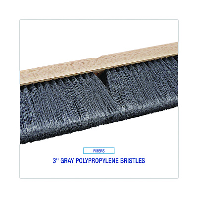 Boardwalk Floor Brush Head, 3" Gray Flagged Polypropylene Bristles, 36" Brush (BWK20436)