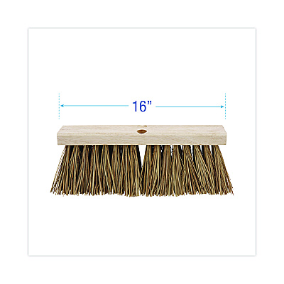 Boardwalk Street Broom Head, 6.25" Brown Palmyra Fiber Bristles, 16" Brush (BWK71160)