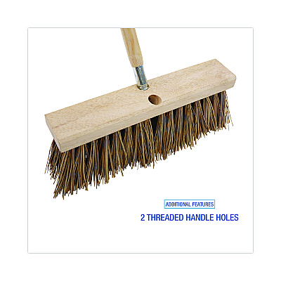 Boardwalk Street Broom Head, 6.25" Brown Palmyra Fiber Bristles, 16" Brush (BWK71160)