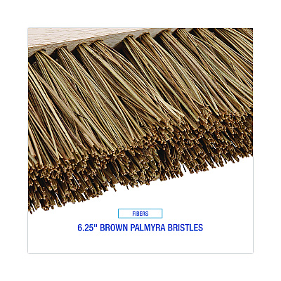 Boardwalk Street Broom Head, 6.25" Brown Palmyra Fiber Bristles, 16" Brush (BWK71160)