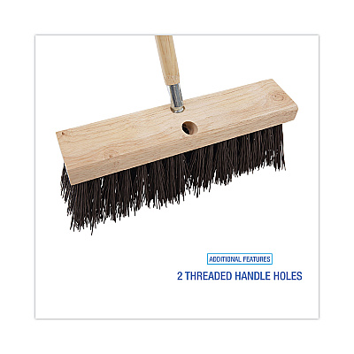 Boardwalk Street Broom Head, 6.25" Brown Polypropylene Bristles, 16" Brush (BWK73160)