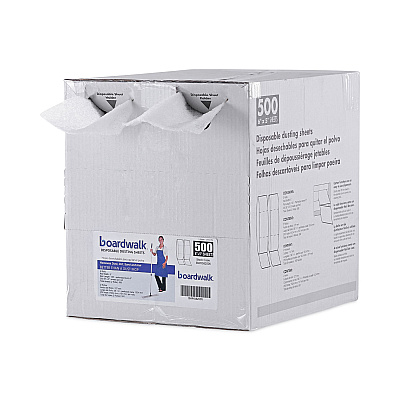 Boardwalk TrapEze Disposable Dusting Sheets, 5" x 125 ft, White, 250 Sheets/Roll, 2 Rolls/Carton (BWK582505)