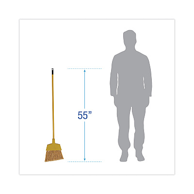 Boardwalk Corn Fiber Angled-Head Lobby Brooms, 55" Handle, Yellow, 12/Carton (BWKBRMAXIL)