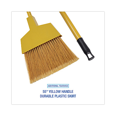 Boardwalk Corn Fiber Angled-Head Lobby Brooms, 55" Handle, Yellow, 12/Carton (BWKBRMAXIL)