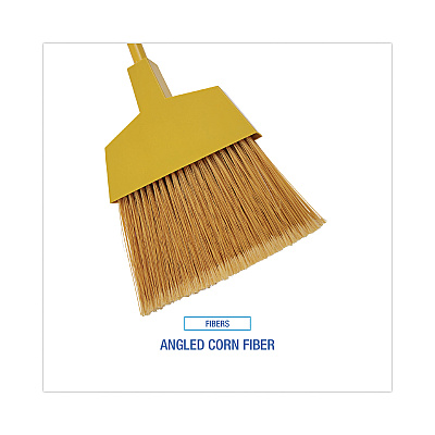Boardwalk Corn Fiber Angled-Head Lobby Brooms, 55" Handle, Yellow, 12/Carton (BWKBRMAXIL)