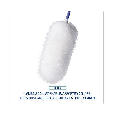 Boardwalk Lambswool Duster, Plastic Handle Extends 35" to 48" Handle, Assorted Colors (BWKL3850)