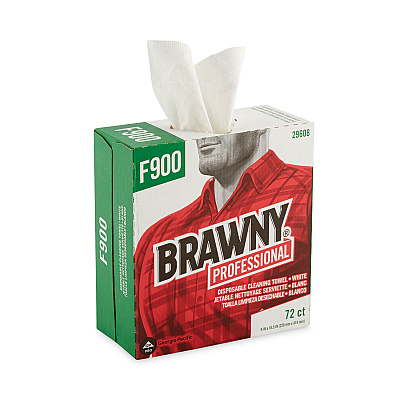 Brawny Professional FLAX 900 Heavy Duty Cloths, 9 x 16.5, White, 72/Box, 10 Box/Carton (GPC29608)