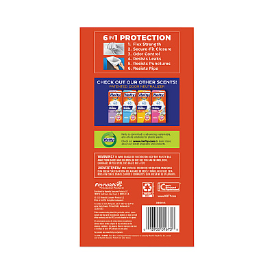 Hefty Ultra Strong Tall Kitchen Trash Bags, Drawstring, 13 gal, 23.75" x 24.88", White, 110/Box (PCTE88368)