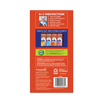 Hefty Extra Heavy-Duty Ultra Strong Scented Tall Kitchen Bags, Drawstring, 13 gal, Lavender/Vanilla, 23.75 x 24.88, White, 110/Box (PCTE88366)