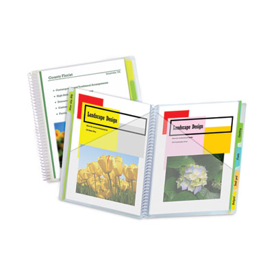 C-Line 10-Pocket Poly Portfolio with Write-On Tabs, 8.5 x 11, Clear/Clear (CLI33650)