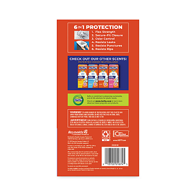 Hefty Ultra Strong Scented Tall Kitchen Bags, Drawstring, 13 gal, Lavender/Vanilla, 23.75" x 24.88", White, 110/Box, 3 Boxes/Carton (PCTE88366CT)