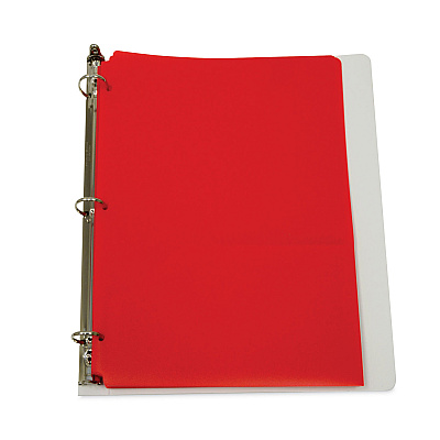 C-Line Two-Pocket Heavyweight Poly Portfolio Folder, 3-Hole Punch, 11 x 8.5, Red, 25/Box (CLI32934)