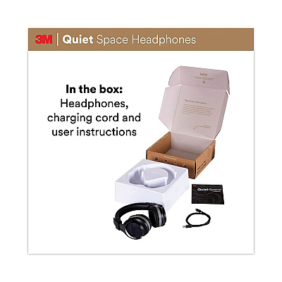 3M Quiet Space Headphones, Black (MMMQUIETSPSIOC)