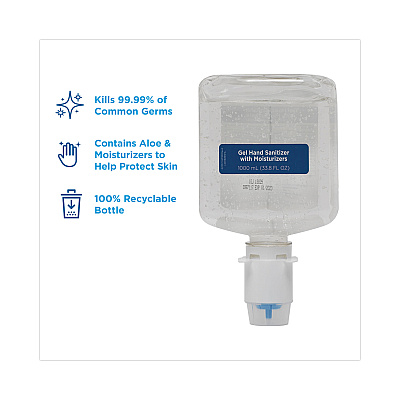Georgia Pacific Professional enMotion Gen2 E3-Rated Gel Sanitizer Dispenser Refill, 1,000 mL Bottle, Fragrance-Free, 2/Carton (GPC42337)