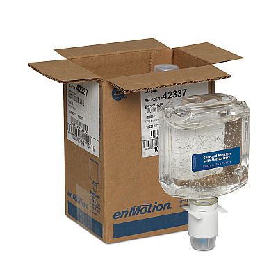 Georgia Pacific Professional enMotion Gen2 E3-Rated Gel Sanitizer Dispenser Refill, 1,000 mL Bottle, Fragrance-Free, 2/Carton (GPC42337)