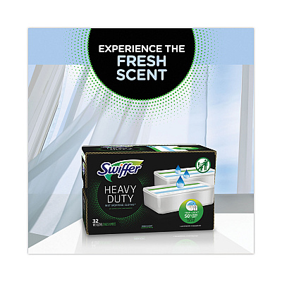 Swiffer Heavy-Duty Wet Refill Cloths, 10 x 8, Open Window Fresh, 20/Tub, 6 Tubs/Carton (PGC76472)