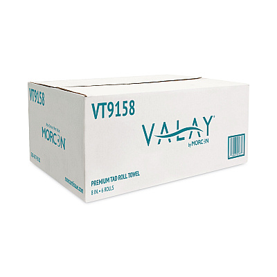 Morcon Tissue Valay Universal TAD Roll Towels, 1-Ply, 8 x 600 ft, White, 6 Rolls/Carton (MORVT9158)