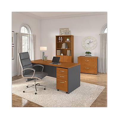 Bush Series C Collection Desk Shell, 71.13" x 29.38" x 29.88", Natural Cherry/Graphite Gray (BSHWC72436)