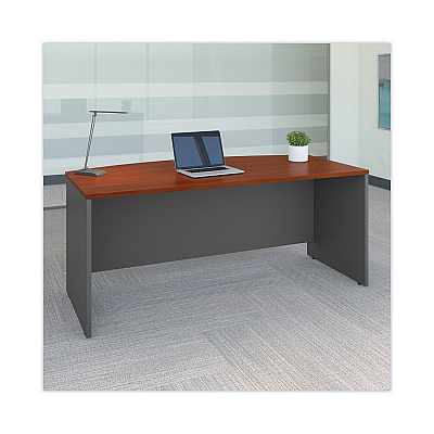 Bush Series C Collection Bow Front Desk, 71.13" x 36.13" x 29.88", Hansen Cherry/Graphite Gray (BSHWC24446)