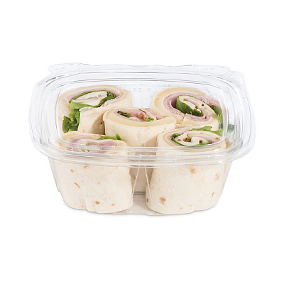 Dart ClearPac SafeSeal Tamper-Resistant/Evident Containers, Flat Lid, 12 oz, 4.9 x 2 x 5.5, Clear, Plastic, 100/Bag, 2 Bags/Carton (DCCCH12DEF)