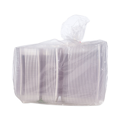 Dart StayLock Clear Hinged Lid Containers, 3-Compartment, 8.6 x 9 x 3, Clear, Plastic, 100/Packs, 2 Packs/Carton (DCCC55UT3)