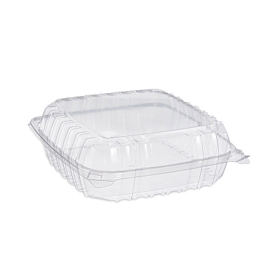 Dart ClearSeal Hinged-Lid Plastic Containers, 9.3 x 8.8 x 3, Clear, Plastic, 100/Bag, 2 Bags/Carton (DCCC95PST1)