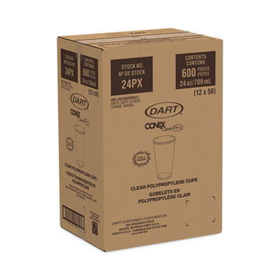 Dart Conex ClearPro Plastic Cold Cups, 24 oz, 50/Bag, 12 Bags/Carton (DCC24PX)