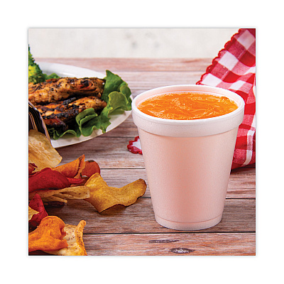 Dart Foam Drink Cups, 8 oz, White, 25/Pack (DCC8J8BG)