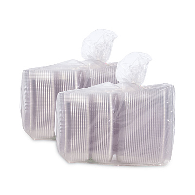 Dart StayLock Clear Hinged Lid Containers, 3-Compartment, 8.6 x 9 x 3, Clear, Plastic, 100/Packs, 2 Packs/Carton (DCCC55UT3)