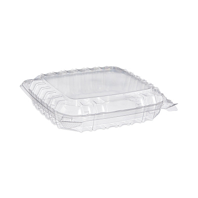 Dart ClearSeal Hinged-Lid Plastic Containers, 8.31 x 8.31 x 2, Clear, Plastic, 125/Bag, 2 Bags/Carton (DCCC89PST1)