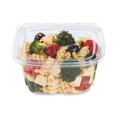 Dart ClearPac SafeSeal Tamper-Resistant/Evident Containers, Flat Lid, 16 oz, 4.9 x 2.5 x 5.5, Clear, Plastic, 100/Bag, 2 Bags/CT (DCCCH16DEF)
