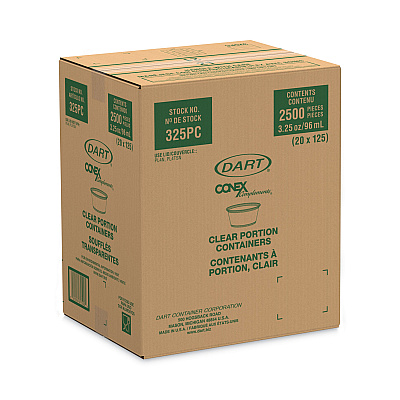 Dart Conex Complements Portion/Medicine Cups, 3.25 oz, Clear, 125/Bag, 20 Bags/Carton (DCC325PC)