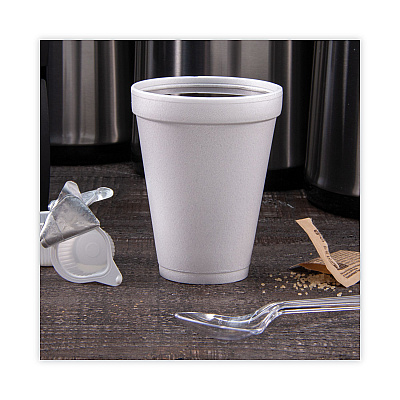 Dart Foam Drink Cups, 12 oz, White, 25/Pack (DCC12J12BG)