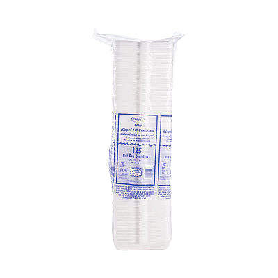 Dart Foam Hinged Lid Container, Hot Dog Container, 3.8 x 7.1 x 2.3, White,125/Bag, 4 Bags/Carton (DCC72HT1)