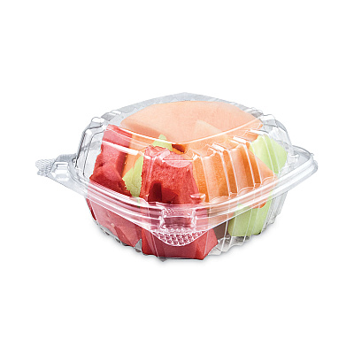 Dart ClearSeal Hinged-Lid Plastic Containers, Sandwich Container, 13.8 oz, 5.4 x 5.3 x 2.6, Clear, Plastic, 500/Carton (DCCC53PST1)